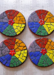 Mosaic coasters Rainbow