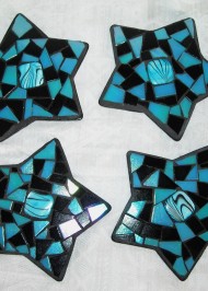 Turquoise black star coasters