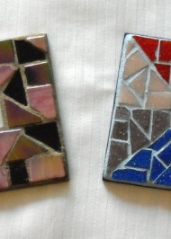 Mosaic coasters Initial in multi