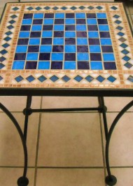 Mosaic Chess Table blue/purple