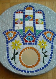 Mosaic Lazy Susan Hamsa