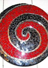 Mosaic spiral lazy susan black/red