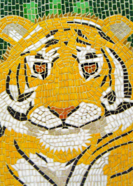 Mosaic tiger portrait