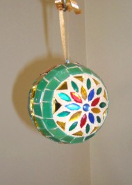 green-multi-jewel ornament