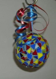 Blue red yellow ornament
