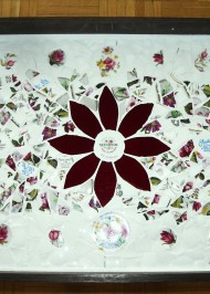 White red floral china