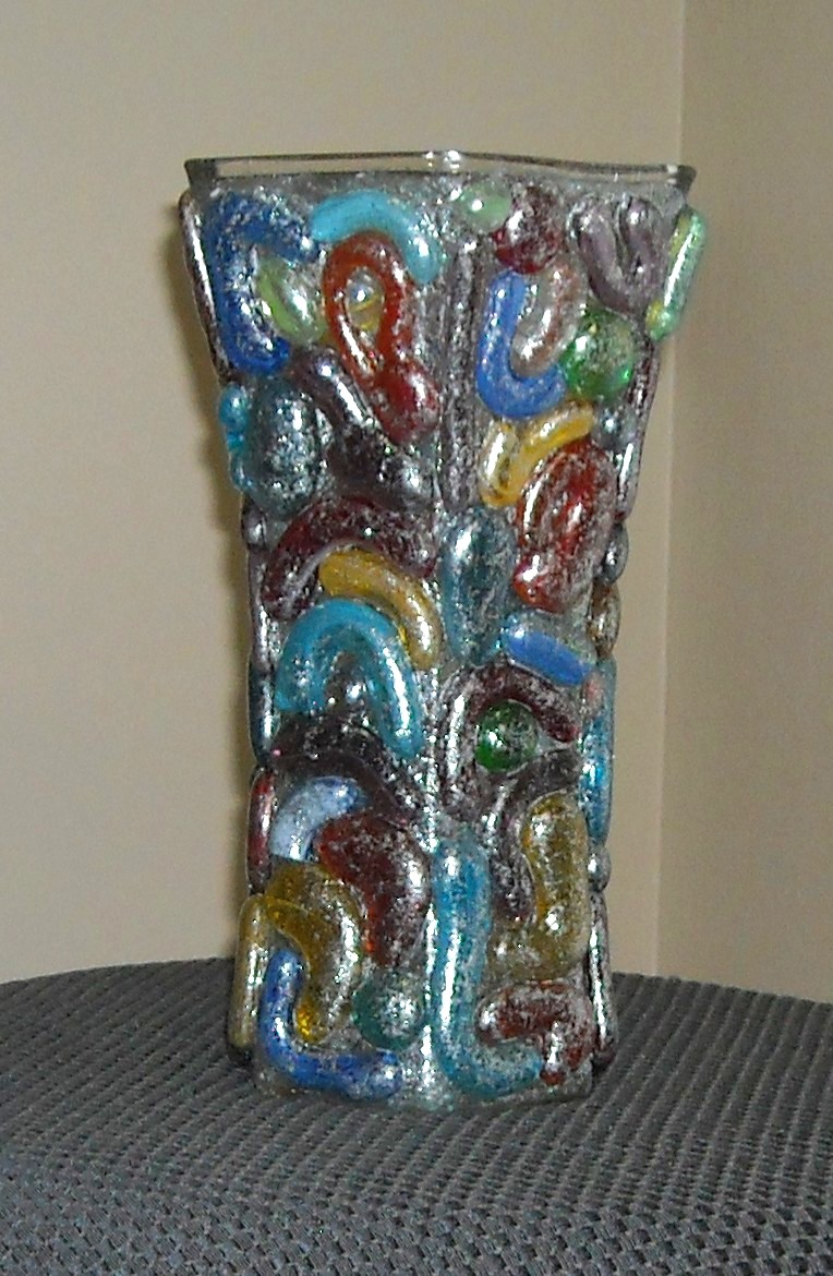 Glitter glass vase