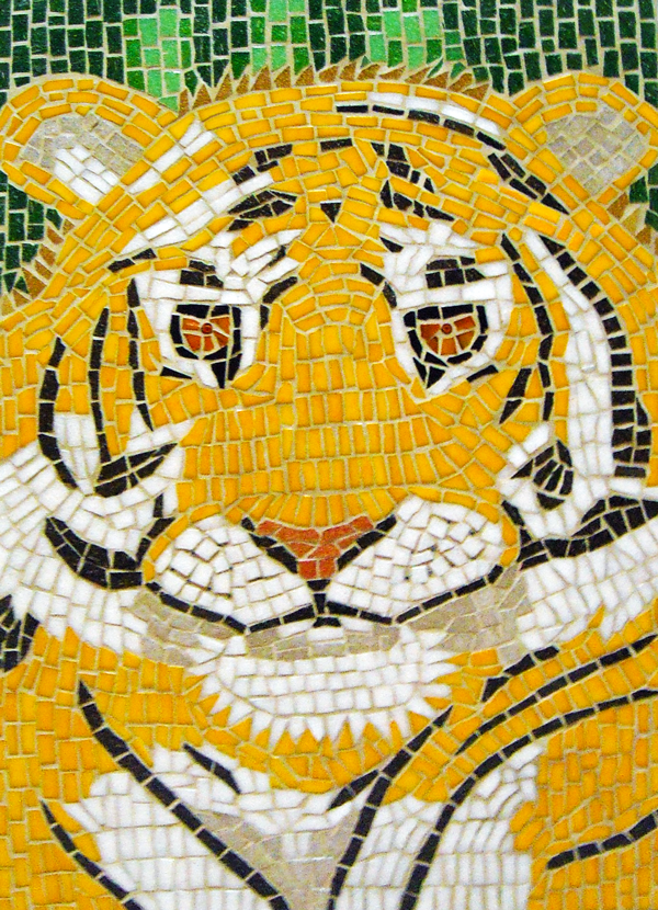 Mosaic tiger portrait